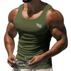OUKU Men's Tank Top Vest Top Undershirt Sleeveless Shirt Sleeveless Crew Neck Summer Print Fashion Designer Basic Classic Vacation Street Going out Black White Wine Top Tee for Men