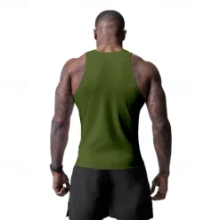 OUKU Men's Tank Top Vest Top Undershirt Sleeveless Shirt Sleeveless Crew Neck Summer Print Fashion Designer Basic Classic Vacation Street Going out Black White Wine Top Tee for Men