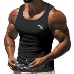 OUKU Men's Tank Top Vest Top Undershirt Sleeveless Shirt Sleeveless Crew Neck Summer Print Fashion Designer Basic Classic Vacation Street Going out Black White Wine Top Tee for Men