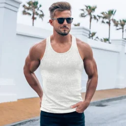 Best OUKU Men's Tank Top Vest Top Undershirt Sleeveless Shirt Sleeveless Crew Neck Summer Plain Sports Fashion Lightweight Vacation Casual Holiday Black White Red Top Tee for Men