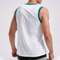 Hot OUKU Men's Tank Top Vest Top Undershirt Sleeveless Shirt Sleeveless Crewneck Summer Color Block Fashion Daily Sport Mesh Vacation Sports & Outdoor Going out Black White Gray Top Tee for Men