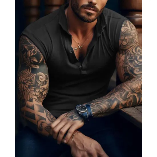 Best OUKU Men's Tank Top Vest Top Undershirt Sleeveless Shirt Sleeveless Henley Summer Plain Striped Fashion Designer Muscle Outdoor Going out Gym Black White Army Green Top Tee for Men