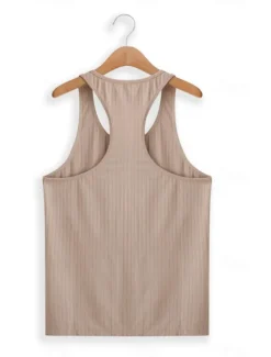 Hot OUKU Men's Tank Top Vest Top Undershirt Sleeveless Shirt Sleeveless Crew Neck Summer Plain Pit Strip Fashion Designer Muscle Outdoor Going out Gym Black White Khaki Top Tee for Men