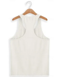 Hot OUKU Men's Tank Top Vest Top Undershirt Sleeveless Shirt Sleeveless Crew Neck Summer Plain Pit Strip Fashion Designer Muscle Outdoor Going out Gym Black White Khaki Top Tee for Men