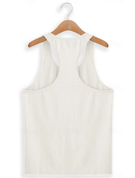 Hot OUKU Men's Tank Top Vest Top Undershirt Sleeveless Shirt Sleeveless Crew Neck Summer Plain Pit Strip Fashion Designer Muscle Outdoor Going out Gym Black White Khaki Top Tee for Men