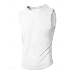 Hot OUKU Men's Tank Top Vest Top Undershirt Sleeveless Shirt Sleeveless Crew Neck Summer Plain Fashion Designer Basic Vacation Street Going out Black White Wine Top Tee for Men