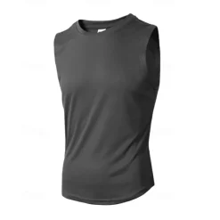 Hot OUKU Men's Tank Top Vest Top Undershirt Sleeveless Shirt Sleeveless Crew Neck Summer Plain Fashion Designer Basic Vacation Street Going out Black White Wine Top Tee for Men