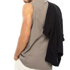 Outlet OUKU Men's Tank Top Vest Top Undershirt Sleeveless Shirt Sleeveless Crew Neck Summer Plain Fashion Designer Muscle Outdoor Going out Gym Black White Blue Top Tee for Men