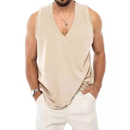 Outlet OUKU Men's Tank Top Vest Top Undershirt Sleeveless Shirt Sleeveless Crew Neck Summer Plain Fashion Designer Muscle Outdoor Going out Gym Black White Blue Top Tee for Men