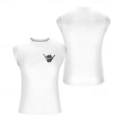 Best OUKU Men's Tank Top Vest Top Undershirt Sleeveless Shirt Sleeveless Crew Neck Summer Hand Fashion Designer Basic Print Vacation Street Going out White Red Blue Top Tee for Men