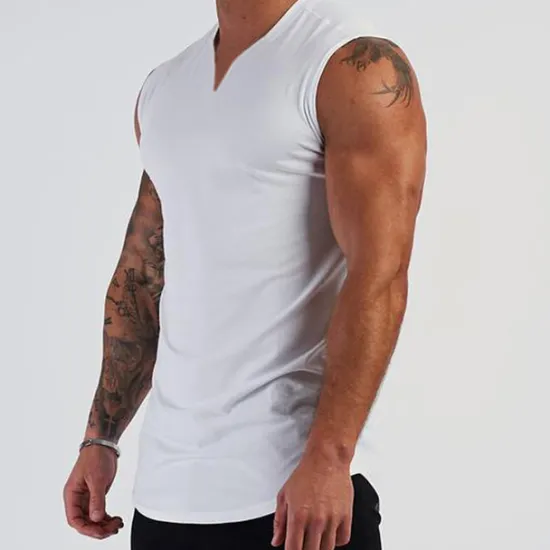 Online OUKU Men's Tank Top Vest Top Undershirt Sleeveless V Neck Summer Plain Fashion Muscle Workout Vacation Sport Daily Black White Wine Top Tee for Men