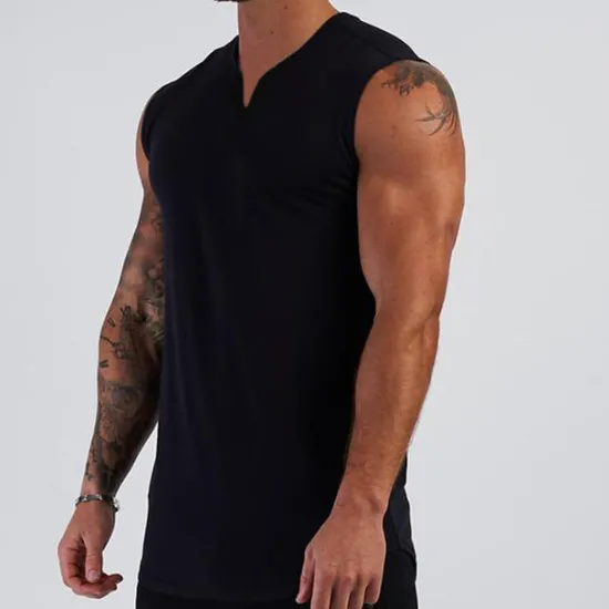 Online OUKU Men's Tank Top Vest Top Undershirt Sleeveless V Neck Summer Plain Fashion Muscle Workout Vacation Sport Daily Black White Wine Top Tee for Men