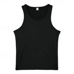 Best OUKU Men's Tank Top Vest Top Undershirt Sleeveless Shirt Sleeveless Crew Neck Summer Plain Fashion Designer Basic Classic Vacation Street Going out Black White Top Tee for Men