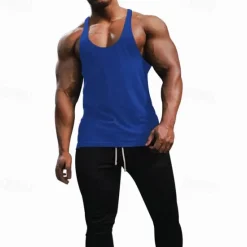 OUKU Men's Tank Top Vest Top Undershirt Sleeveless Shirt Sleeveless Crew Neck Spring & Summer Plain Fashion Designer Basic Vacation Street Going out Black White Red Top Tee for Men