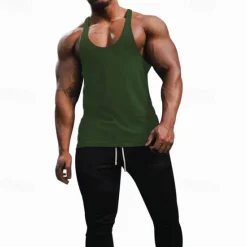 OUKU Men's Tank Top Vest Top Undershirt Sleeveless Shirt Sleeveless Crew Neck Spring & Summer Plain Fashion Designer Basic Vacation Street Going out Black White Red Top Tee for Men