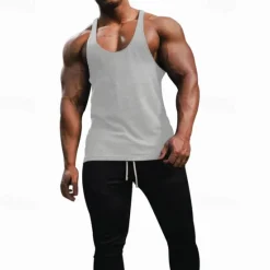 OUKU Men's Tank Top Vest Top Undershirt Sleeveless Shirt Sleeveless Crew Neck Spring & Summer Plain Fashion Designer Basic Vacation Street Going out Black White Red Top Tee for Men