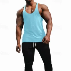 OUKU Men's Tank Top Vest Top Undershirt Sleeveless Shirt Sleeveless Crew Neck Spring & Summer Plain Fashion Designer Basic Vacation Street Going out Black White Red Top Tee for Men