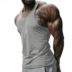 Sale OUKU Men's Tank Top Vest Top Undershirt Sleeveless Shirt Sleeveless Crewneck Summer Plain Fashion Designer Vacation Street Going out Black White Wine Top Tee for Men