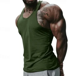 Sale OUKU Men's Tank Top Vest Top Undershirt Sleeveless Shirt Sleeveless Crewneck Summer Plain Fashion Designer Vacation Street Going out Black White Wine Top Tee for Men
