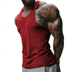 Sale OUKU Men's Tank Top Vest Top Undershirt Sleeveless Shirt Sleeveless Crewneck Summer Plain Fashion Designer Vacation Street Going out Black White Wine Top Tee for Men