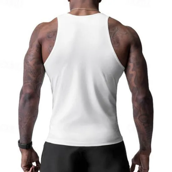Discount OUKU Men's Tank Top Vest Top Undershirt Sleeveless Shirt Sleeveless Crew Neck Spring & Summer Plain Fashion Designer Basic Vacation Street Going out Black White Wine Top Tee for Men
