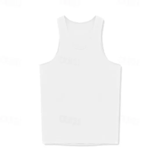Discount OUKU Men's Tank Top Vest Top Undershirt Sleeveless Shirt Sleeveless Crew Neck Spring & Summer Plain Fashion Designer Basic Vacation Street Going out Black White Wine Top Tee for Men