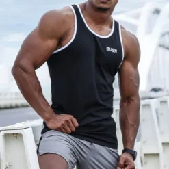 Best OUKU Men's Tank Top Vest Top Undershirt Graphic Tee Sleeveless Crew Neck Summer Graphic Letter Fashion Streetwear Muscle Print Sports & Outdoor Athleisure Gym Black White Green Top Tee for Men