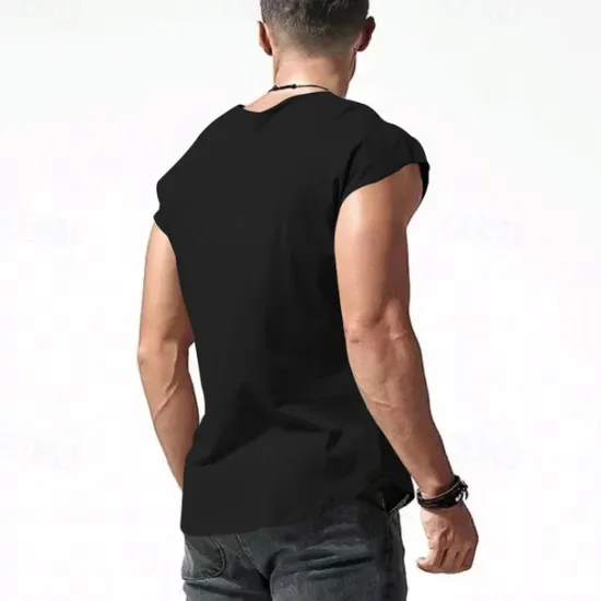 New OUKU Men's Tank Top Vest Top Undershirt Sleeveless Shirt Sleeveless Crew Neck Summer Letter Fashion Designer Basic Print Vacation Street Going out Black White Red Top Tee for Men