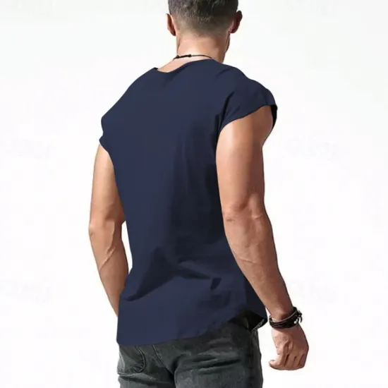 New OUKU Men's Tank Top Vest Top Undershirt Sleeveless Shirt Sleeveless Crew Neck Summer Letter Fashion Designer Basic Print Vacation Street Going out Black White Red Top Tee for Men