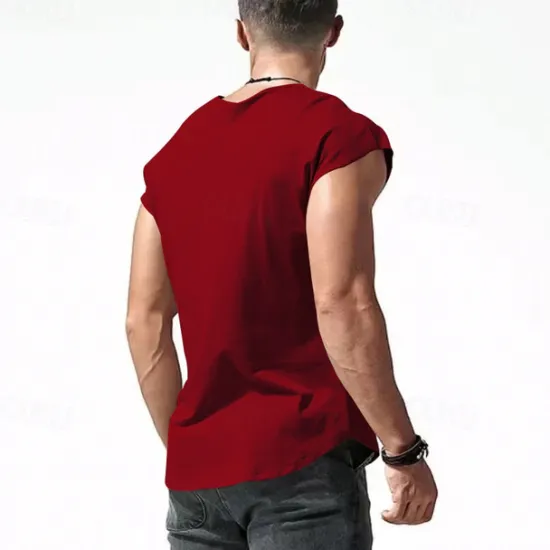 New OUKU Men's Tank Top Vest Top Undershirt Sleeveless Shirt Sleeveless Crew Neck Summer Letter Fashion Designer Basic Print Vacation Street Going out Black White Red Top Tee for Men