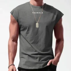 New OUKU Men's Tank Top Vest Top Undershirt Sleeveless Shirt Sleeveless Crew Neck Summer Letter Fashion Designer Basic Print Vacation Street Going out Black White Red Top Tee for Men