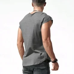 New OUKU Men's Tank Top Vest Top Undershirt Sleeveless Shirt Sleeveless Crew Neck Summer Letter Fashion Designer Basic Print Vacation Street Going out Black White Red Top Tee for Men