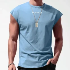 New OUKU Men's Tank Top Vest Top Undershirt Sleeveless Shirt Sleeveless Crew Neck Summer Letter Fashion Designer Basic Print Vacation Street Going out Black White Red Top Tee for Men