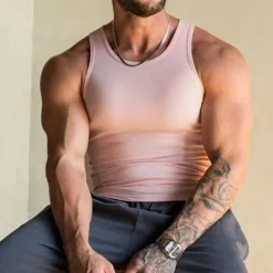 New OUKU Men's Tank Top Vest Top Undershirt Sleeveless Shirt Sleeveless Crew Neck Summer Plain Fashion Designer Basic Quick Dry Vacation Street Going out Light Yellow Black White Top Tee for Men