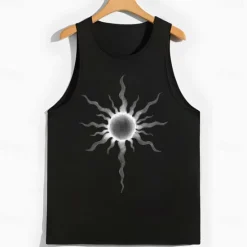 Sale OUKU Men's Tank Top Vest Top Undershirt Short Sleeve Crew Neck Spring & Summer Graphic Coconut Tree Fashion Hawaiian Casual Print Street Daily Beach Top Tee for Men White