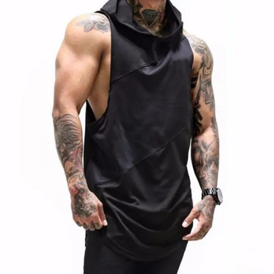 Sale OUKU Men's Tank Top Vest Top Undershirt Sleeveless Shirt Sleeveless Hooded Summer Plain Sports Fashion Lightweight Vacation Casual Holiday Black White Army Green Top Tee for Men