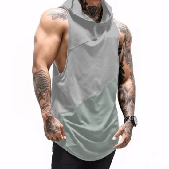 Sale OUKU Men's Tank Top Vest Top Undershirt Sleeveless Shirt Sleeveless Hooded Summer Plain Sports Fashion Lightweight Vacation Casual Holiday Black White Army Green Top Tee for Men