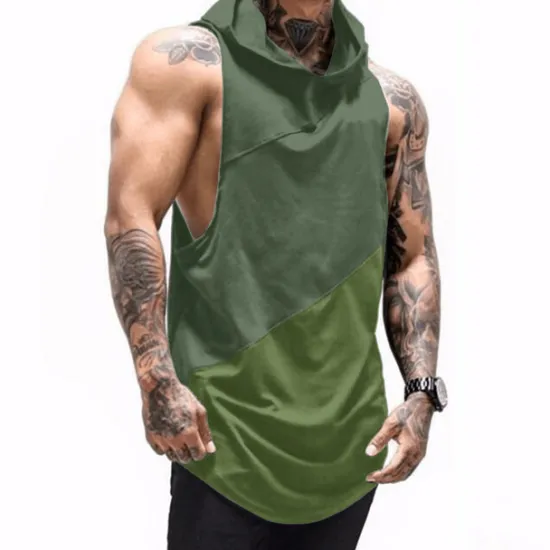 Sale OUKU Men's Tank Top Vest Top Undershirt Sleeveless Shirt Sleeveless Hooded Summer Plain Sports Fashion Lightweight Vacation Casual Holiday Black White Army Green Top Tee for Men