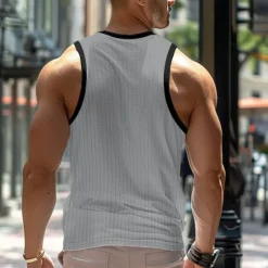 Clearance OUKU Men's Tank Top Vest Top Undershirt Sleeveless Shirt Sleeveless Crew Neck Summer Plain Pit Strip Fashion Designer Muscle Outdoor Going out Gym Black White Pink Top Tee for Men