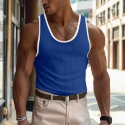 Clearance OUKU Men's Tank Top Vest Top Undershirt Sleeveless Shirt Sleeveless Crew Neck Summer Plain Pit Strip Fashion Designer Muscle Outdoor Going out Gym Black White Pink Top Tee for Men