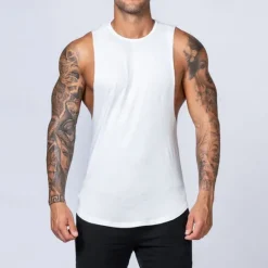 Discount OUKU Men's Tank Top Vest Top Undershirt Sleeveless Shirt Sleeveless Crew Neck Spring & Summer Plain Fashion Designer Basic Vacation Street Going out Black White Top Tee for Men