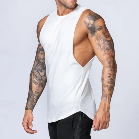 Discount OUKU Men's Tank Top Vest Top Undershirt Sleeveless Shirt Sleeveless Crew Neck Spring & Summer Plain Fashion Designer Basic Vacation Street Going out Black White Top Tee for Men