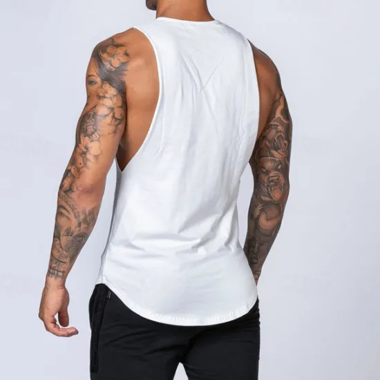 Discount OUKU Men's Tank Top Vest Top Undershirt Sleeveless Shirt Sleeveless Crew Neck Spring & Summer Plain Fashion Designer Basic Vacation Street Going out Black White Top Tee for Men