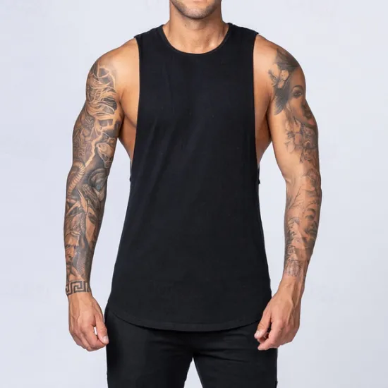 Discount OUKU Men's Tank Top Vest Top Undershirt Sleeveless Shirt Sleeveless Crew Neck Spring & Summer Plain Fashion Designer Basic Vacation Street Going out Black White Top Tee for Men