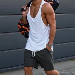 Online OUKU Men's Tank Top Vest Top Undershirt Sleeveless Shirt Sleeveless Crew Neck Summer Solid Color Fashion Casual Comfortable Street Daily Holiday Black White Yellow Top Tee for Men