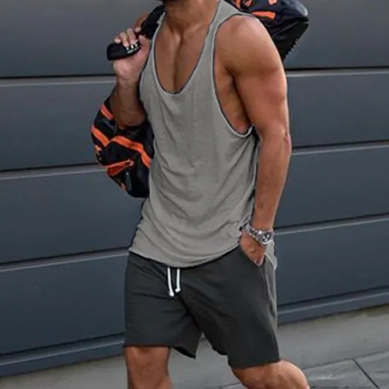 Online OUKU Men's Tank Top Vest Top Undershirt Sleeveless Shirt Sleeveless Crew Neck Summer Solid Color Fashion Casual Comfortable Street Daily Holiday Black White Yellow Top Tee for Men