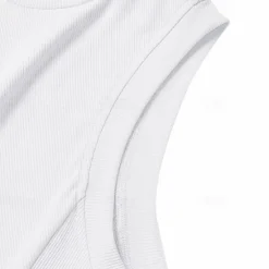 Sale OUKU Men's Tank Top Vest Top Undershirt Sleeveless Shirt Sleeveless Turtleneck Spring & Summer Plain Pit Strip Fashion Designer Basic Vacation Street Going out Light Pink Black White Top Tee for Men
