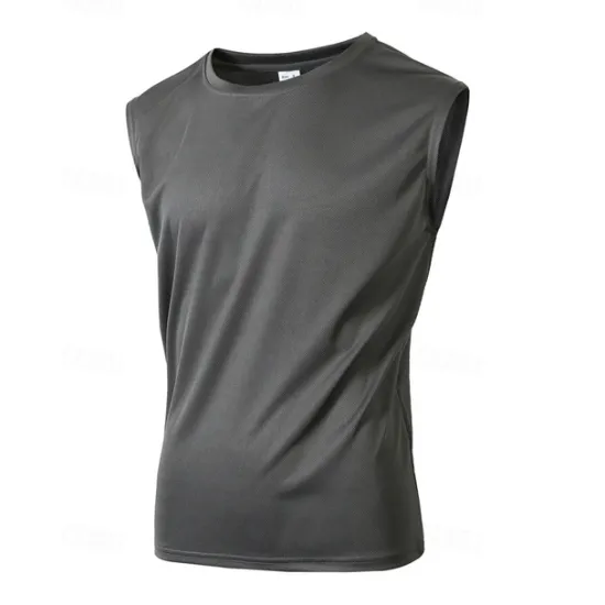 OUKU Men's Tank Top Vest Top Undershirt Sleeveless Shirt Sleeveless Crew Neck Summer Plain Fashion Designer Basic Vacation Street Going out Black White Wine Top Tee for Men