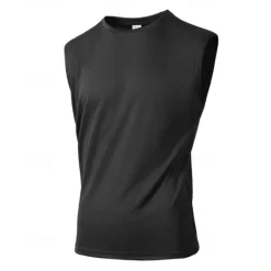 OUKU Men's Tank Top Vest Top Undershirt Sleeveless Shirt Sleeveless Crew Neck Summer Plain Fashion Designer Basic Vacation Street Going out Black White Wine Top Tee for Men