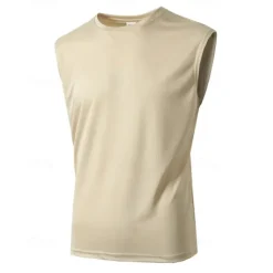 OUKU Men's Tank Top Vest Top Undershirt Sleeveless Shirt Sleeveless Crew Neck Summer Plain Fashion Designer Basic Vacation Street Going out Black White Wine Top Tee for Men
